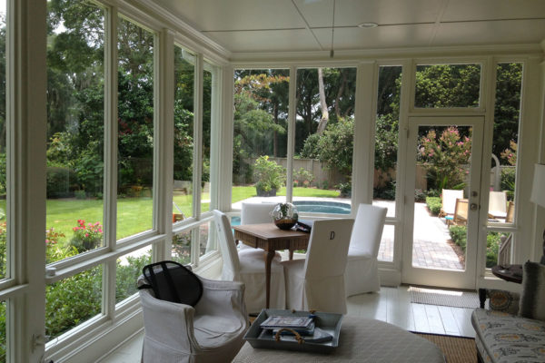 Prestige window film installed in a Hilton Head sunroom.